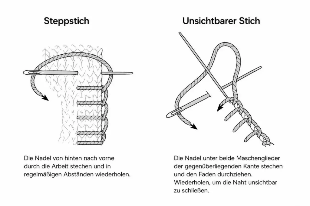 Tasche häkeln Anleitung Detailansicht des Knopflochstichs