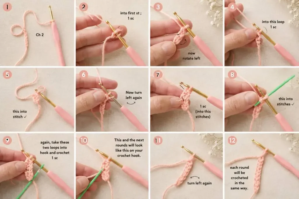 Bärentasche stricken für Kinder – 85 cm langer I-Cord-Trageriemen aus Garn A