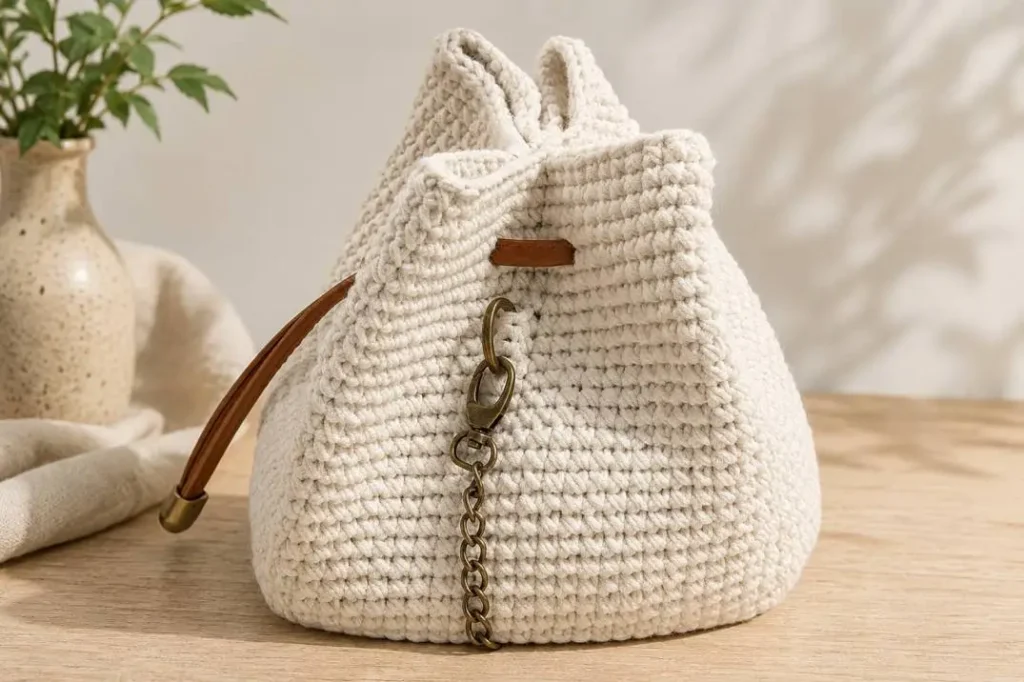 Bucket Bag mit PU-Lederboden