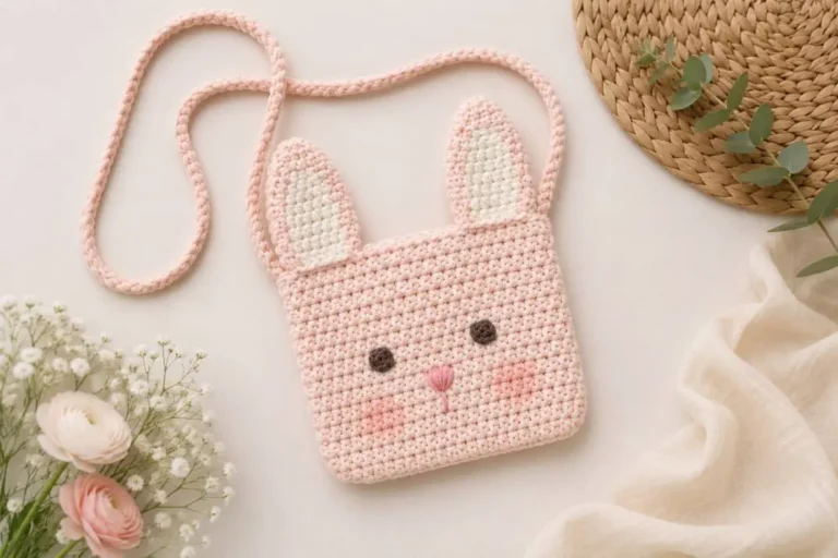 Bärentasche stricken für Kinder – fertige gestrickte Bärentasche als kleine Schultertasche