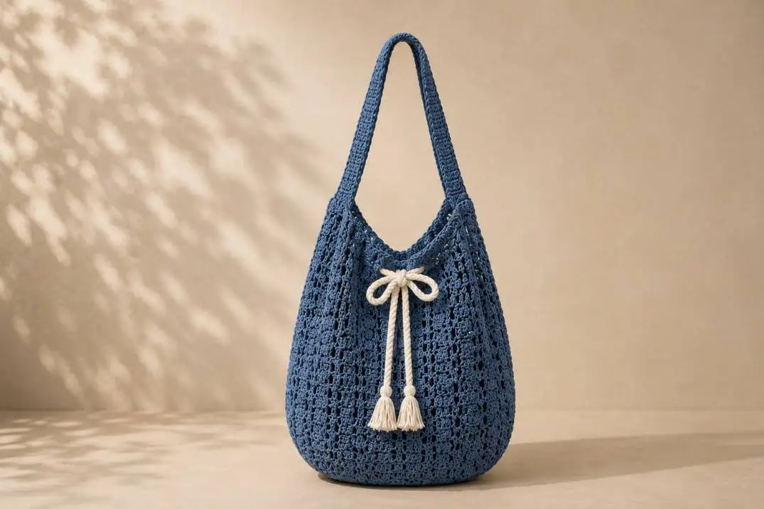 Häkelanleitung Beuteltasche Titelbild für Stadt und Strand