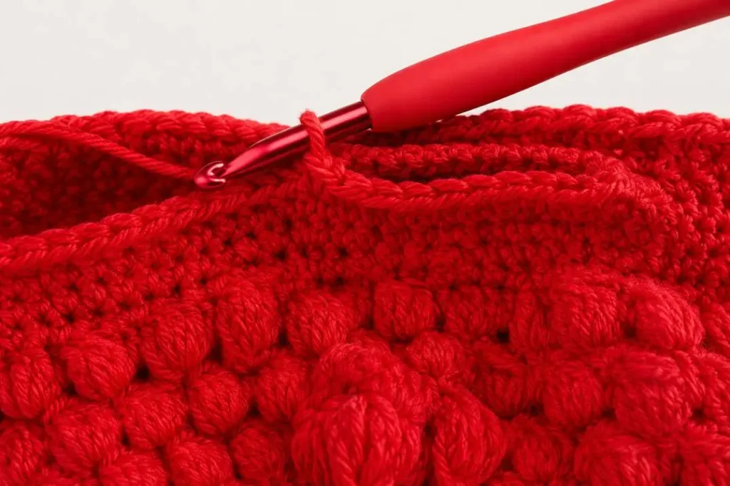 Häkelanleitung Bobbeltasche – fertig verbundene obere Kante