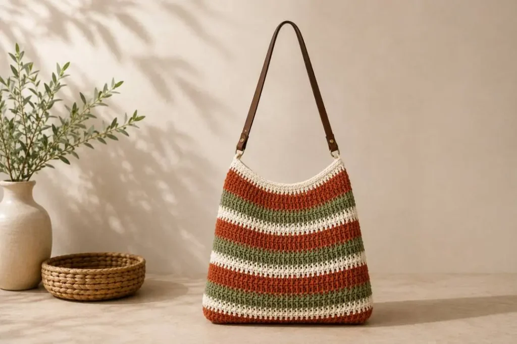 Häkelanleitung Schultertasche in Tunika-Technik – Titelbild