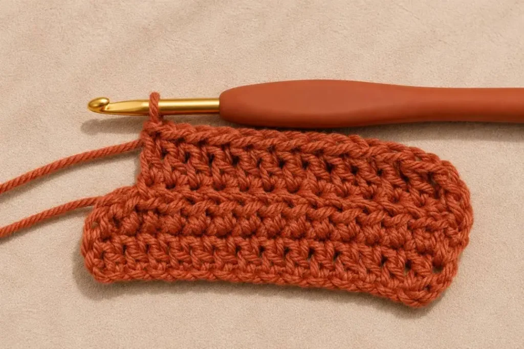 Shopper Tasche häkeln Anleitung Taschenkörper aus Stäbchen im hinteren Maschenglied