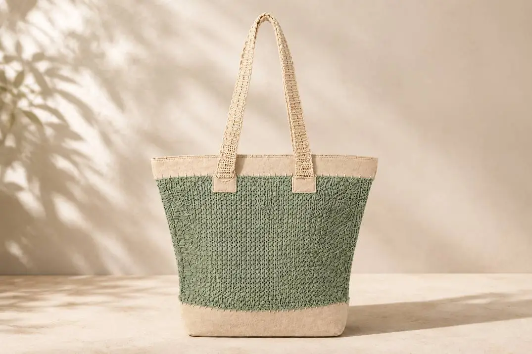 Shopper Tasche häkeln fertige Häkeltasche mit Lederboden