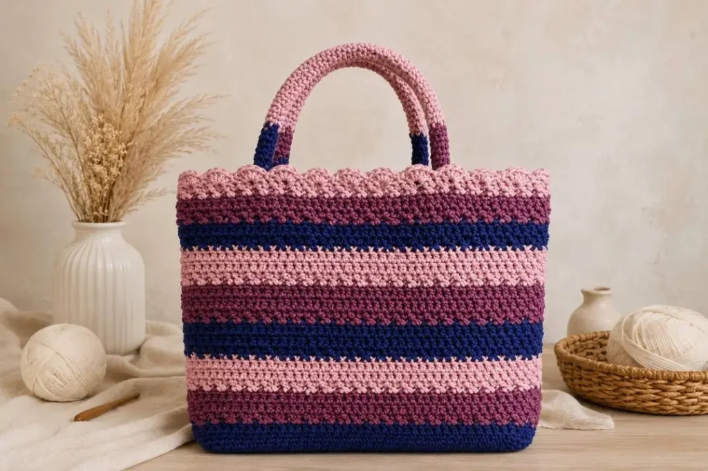 Kostenlose Häkelanleitung Boho-Tasche mit Quasten