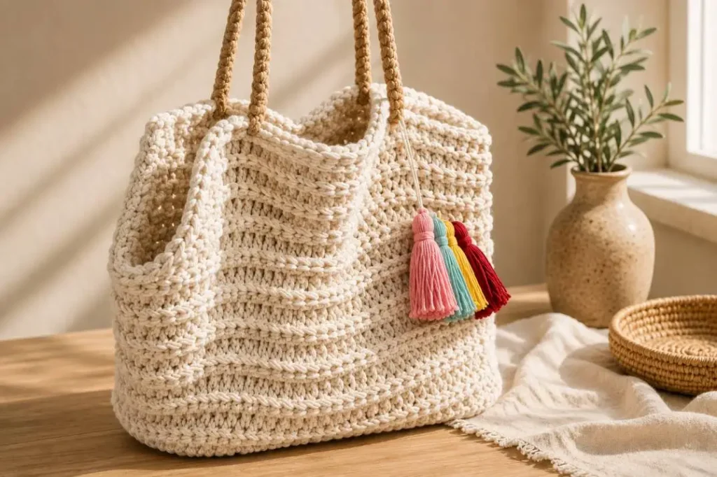Strandtasche selber häkeln – Boho-Shopper