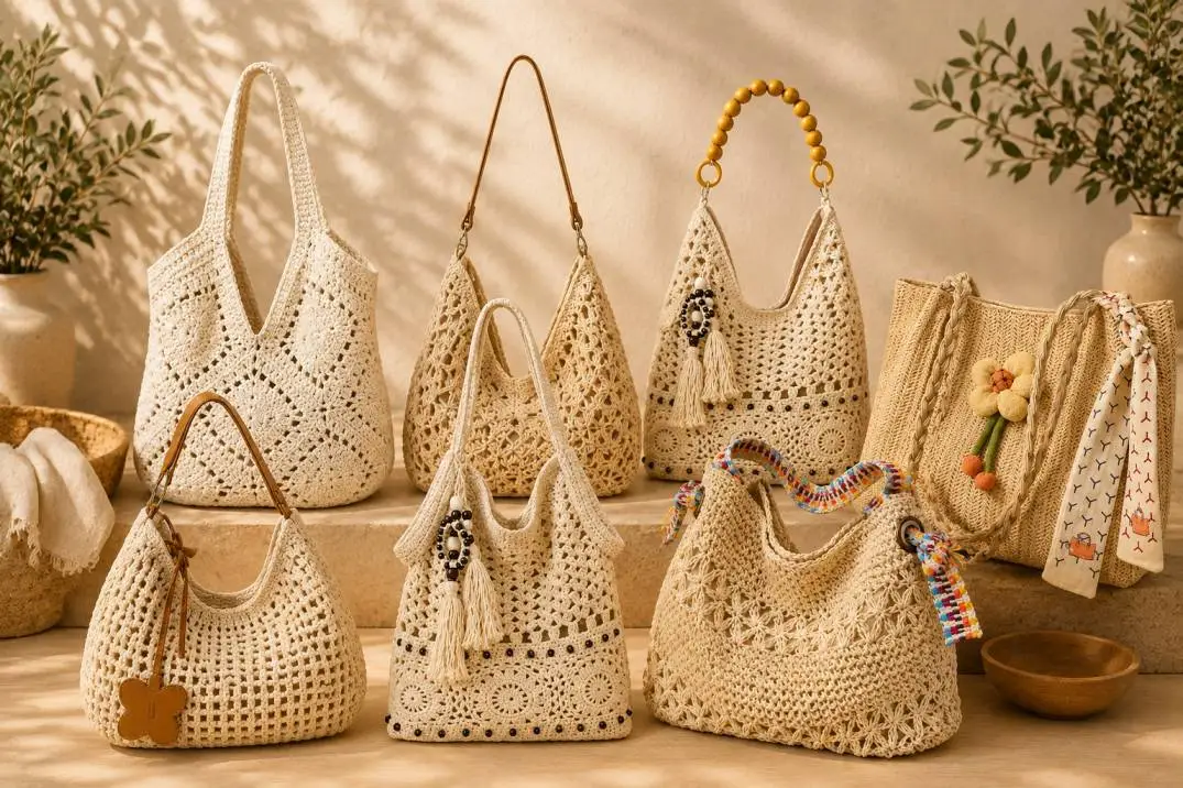 Top 7 Hollow-Out Häkeltaschen im Boho-Style