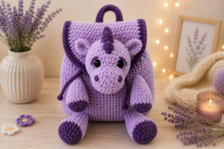 Drachen Rucksack häkeln