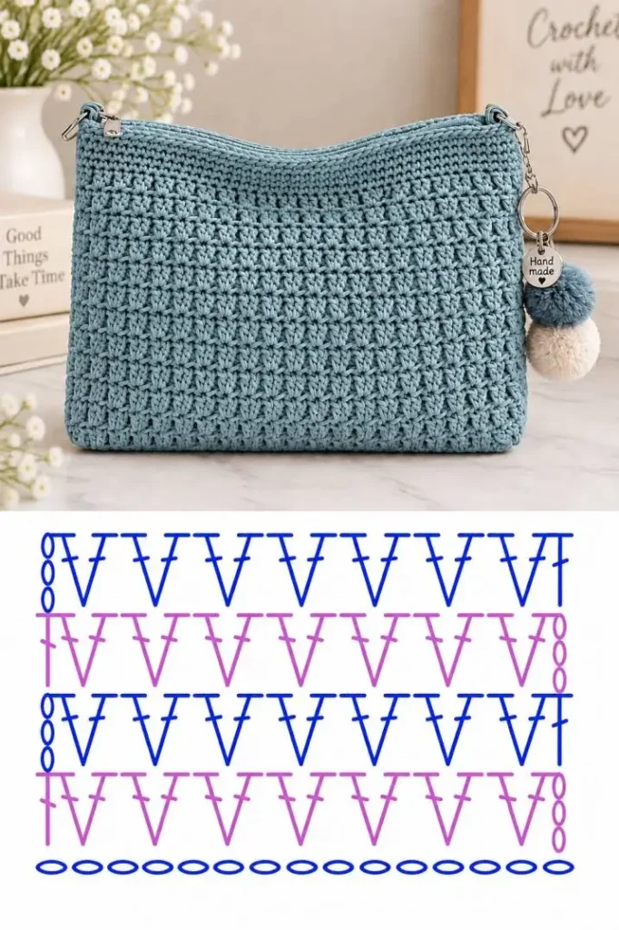 Kleine Häkeltaschen – kompakte Clutch aus feinem Häkelgarn