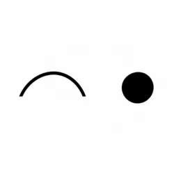Häkelsymbol für die Kettmasche: Bogen oder Punkt